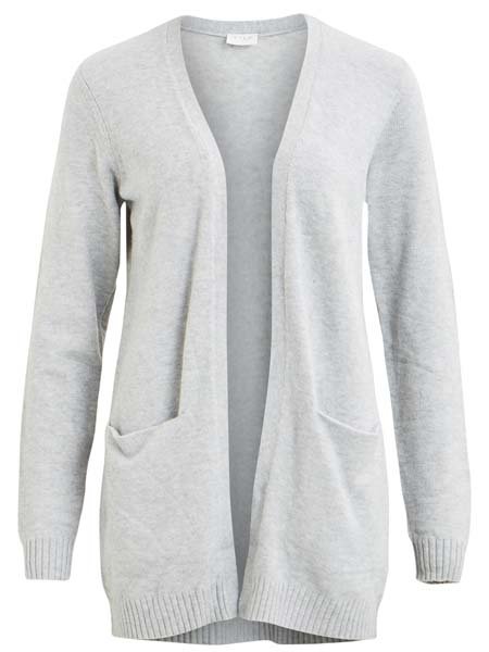 Viril open knit noos cardigan - Light Grey melange